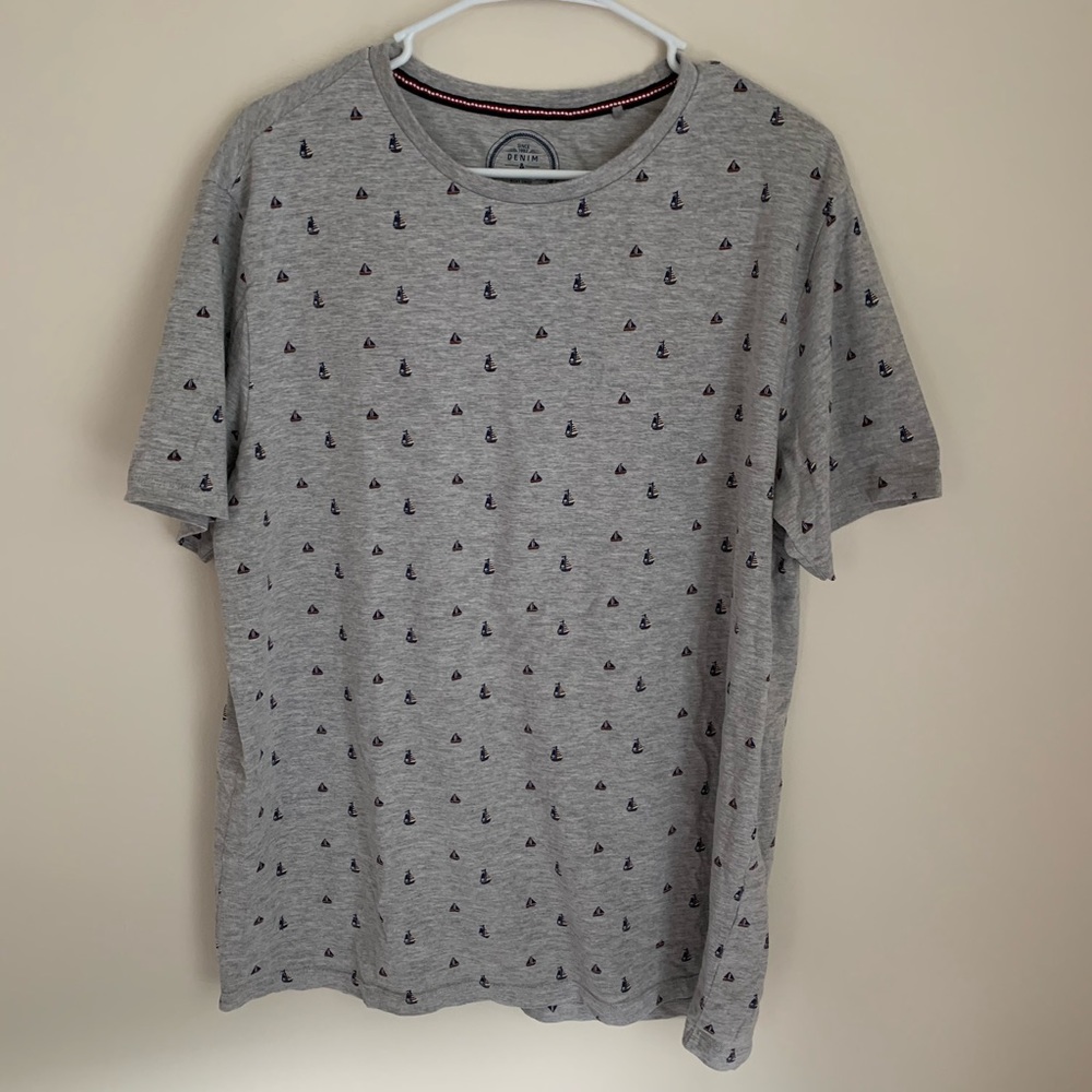 denim & flower sailboat tee